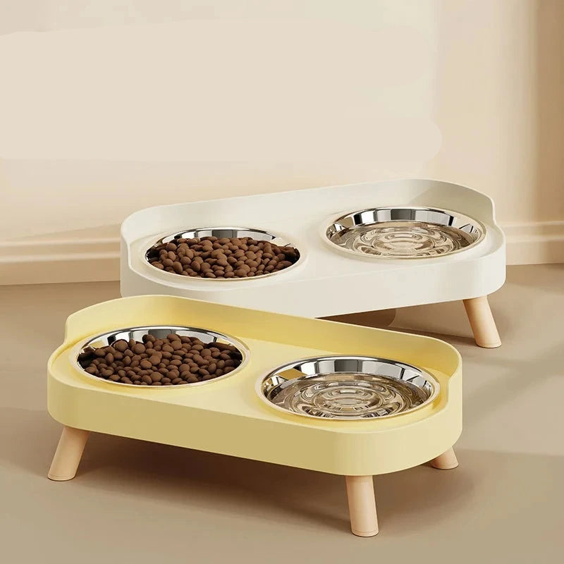Gamelles surélevées double bol inox chien