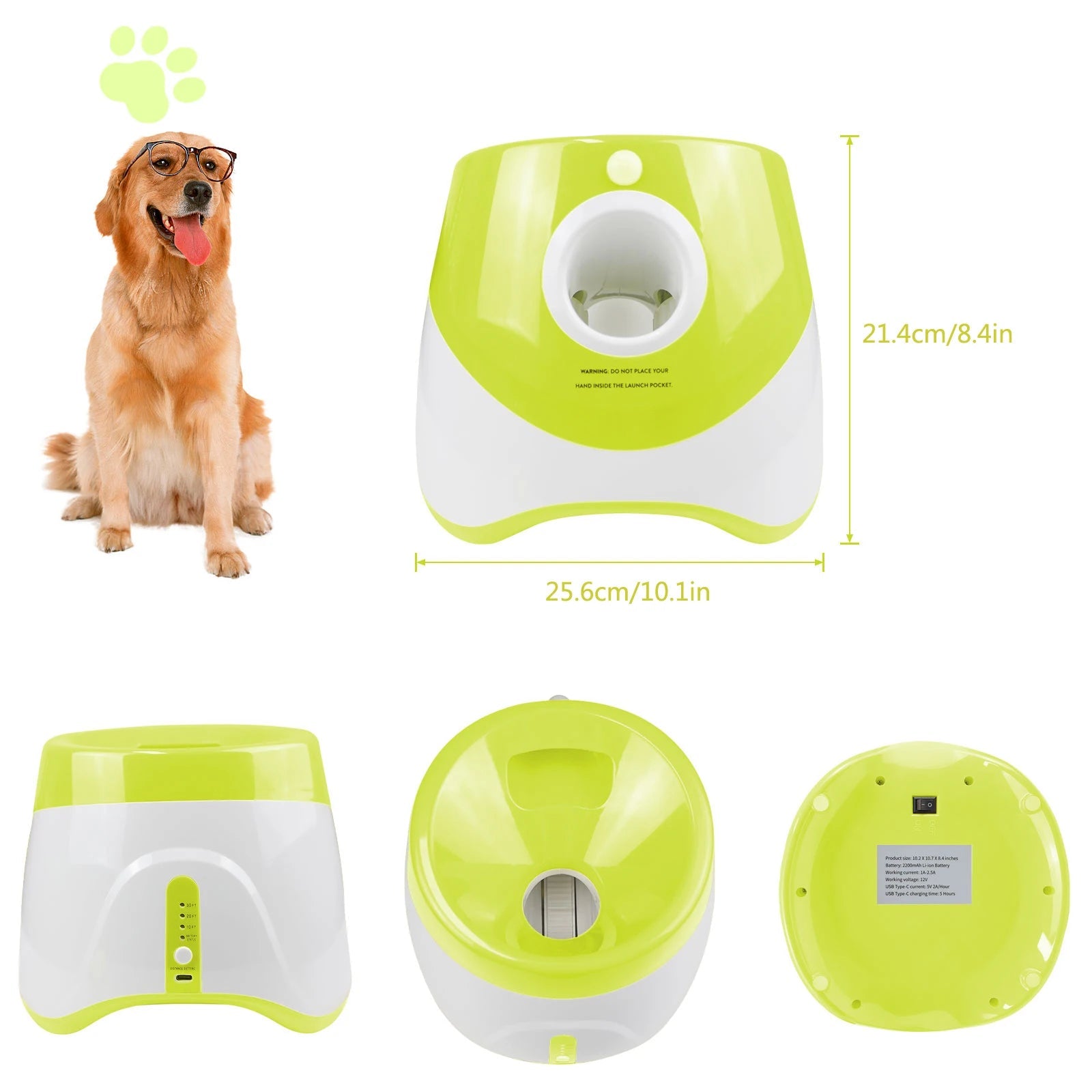 Lanceur balles interactif chien rechargeable