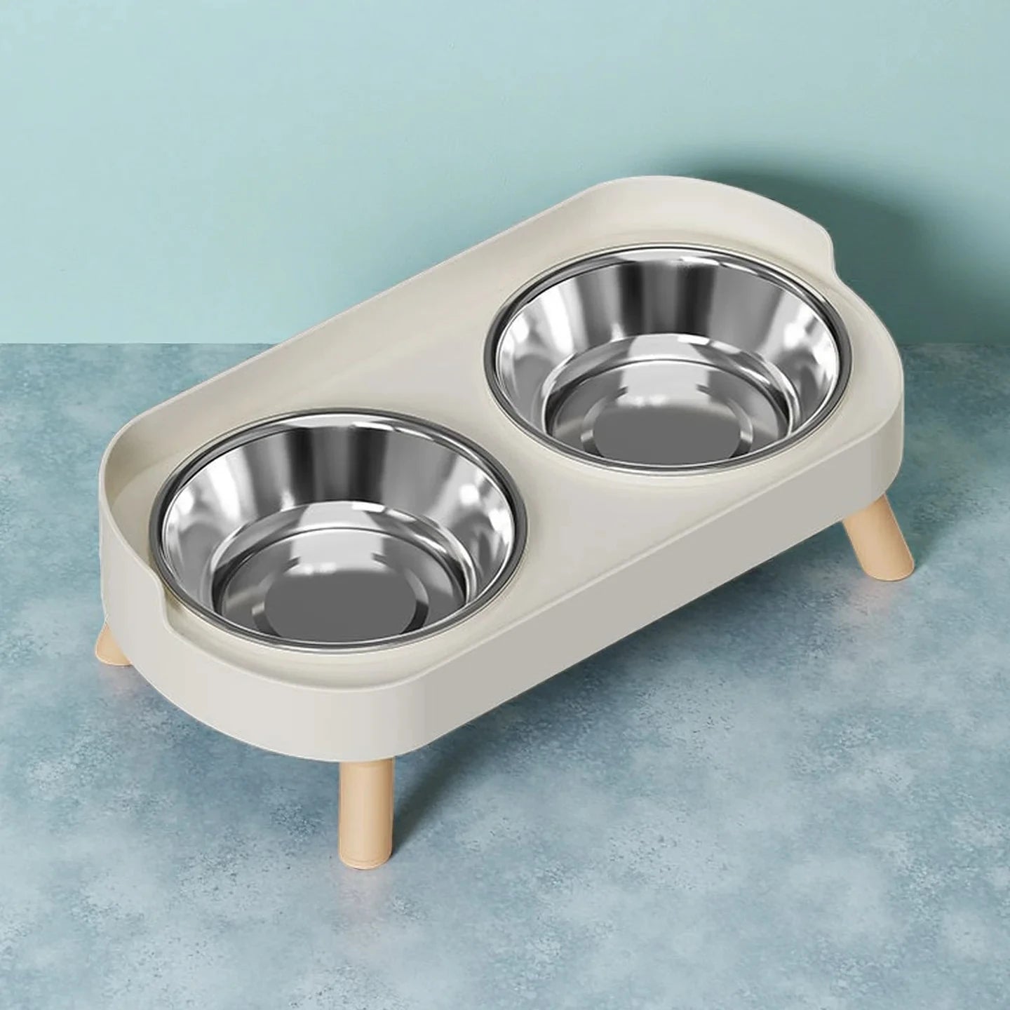 Gamelles surélevées double bol inox chien