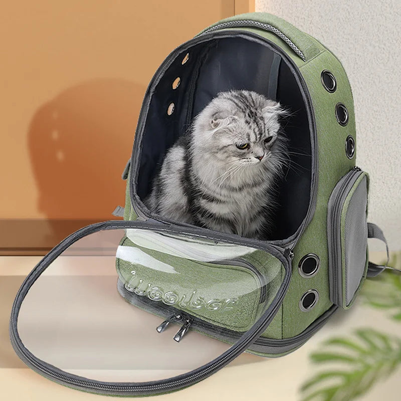 Sac transport transparent chat chien