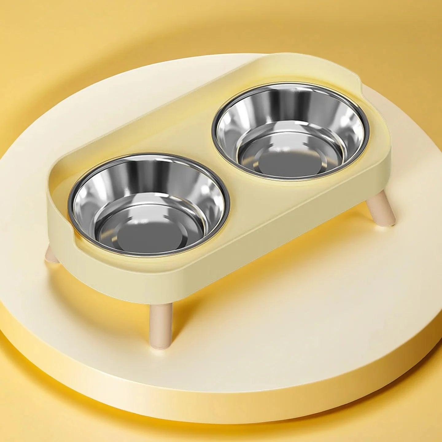 Gamelles surélevées double bol inox chien