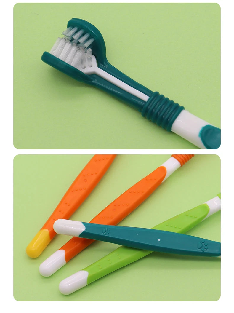 Brosse à dents 3 faces chien ou chat