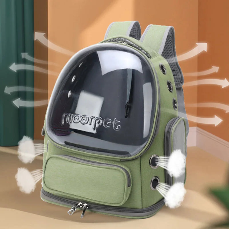 Sac transport transparent chat chien
