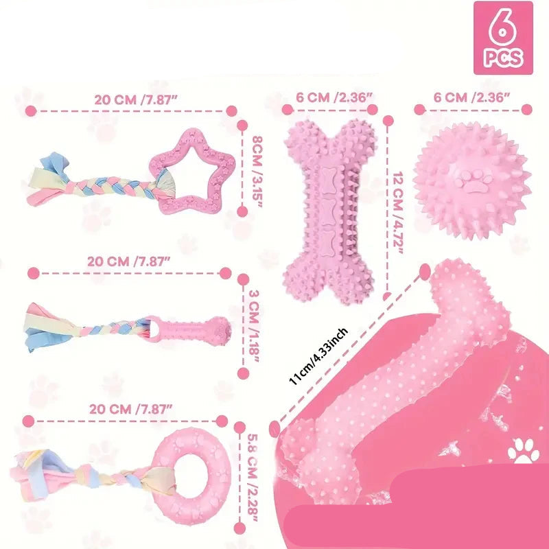 Lot 6 jouets à mâcher chien