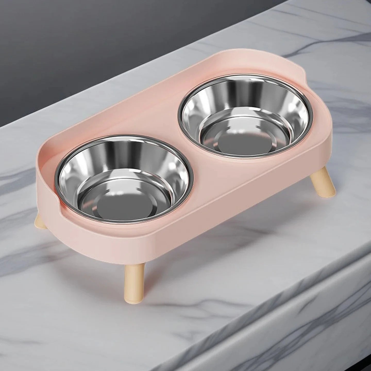 Gamelles surélevées double bol inox chien