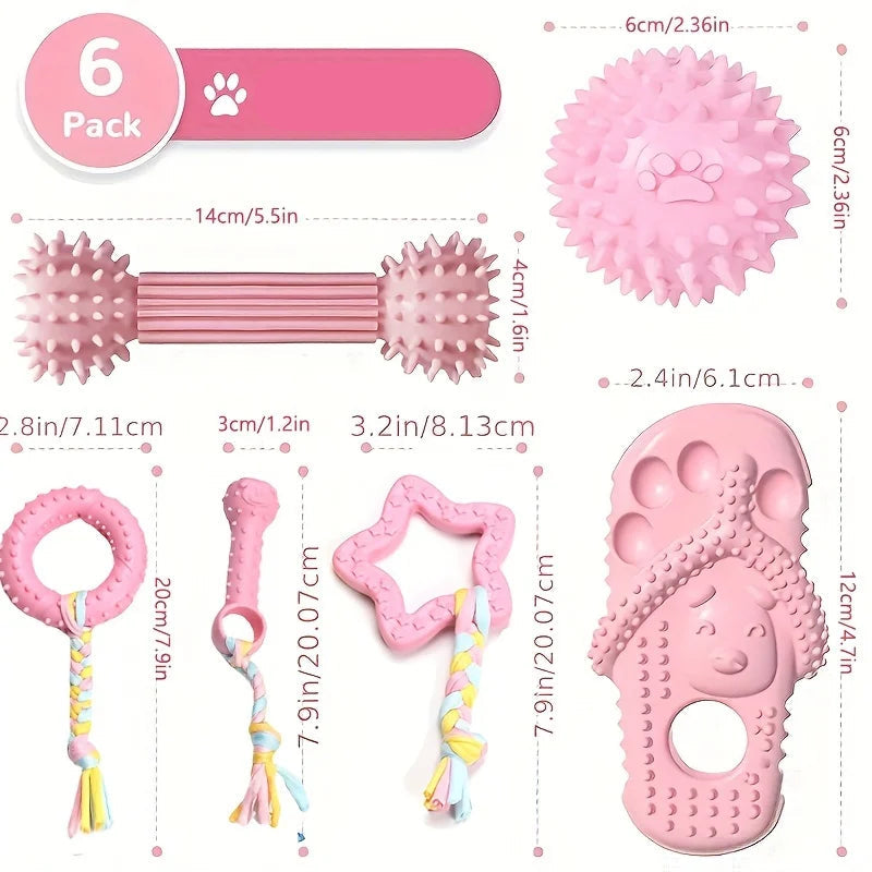 Lot 6 jouets à mâcher chien