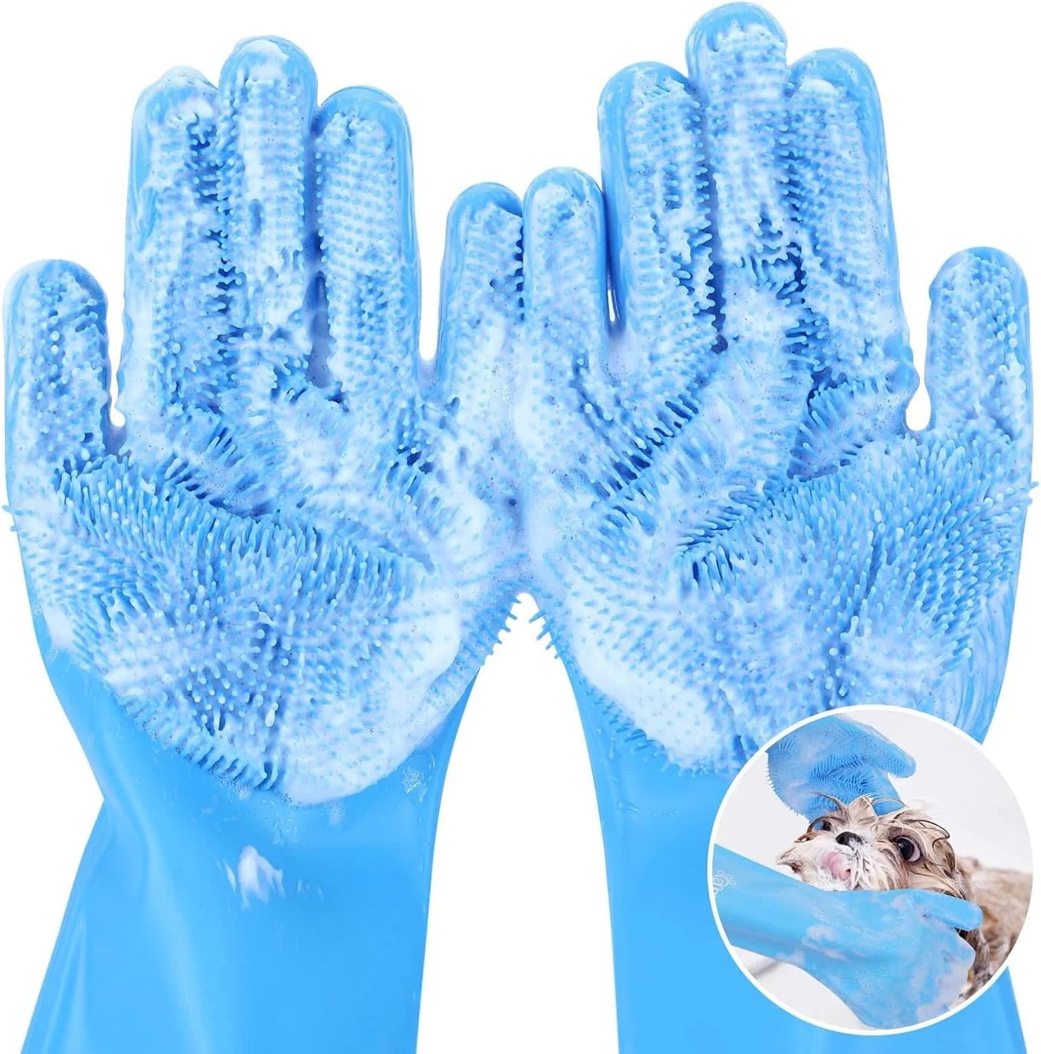 Gant de toilettage chien chat silicone