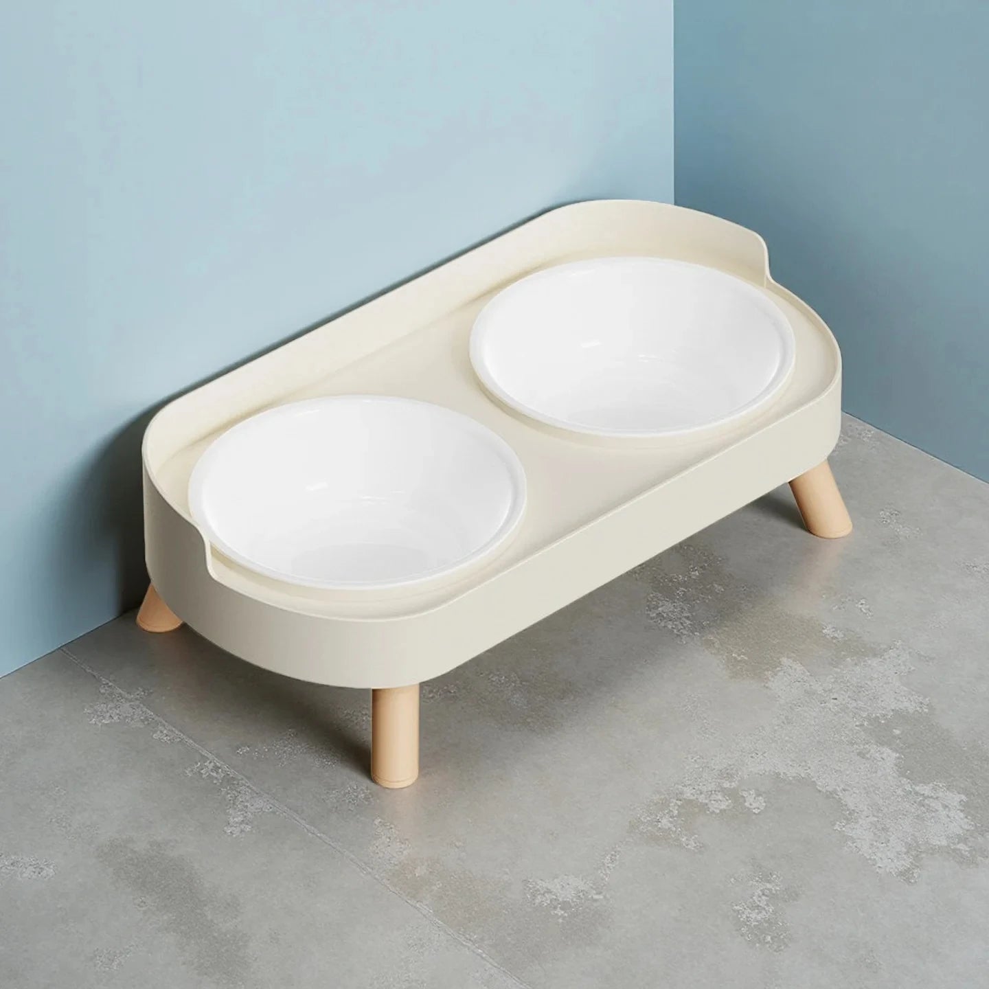 Gamelles surélevées double bol inox chien