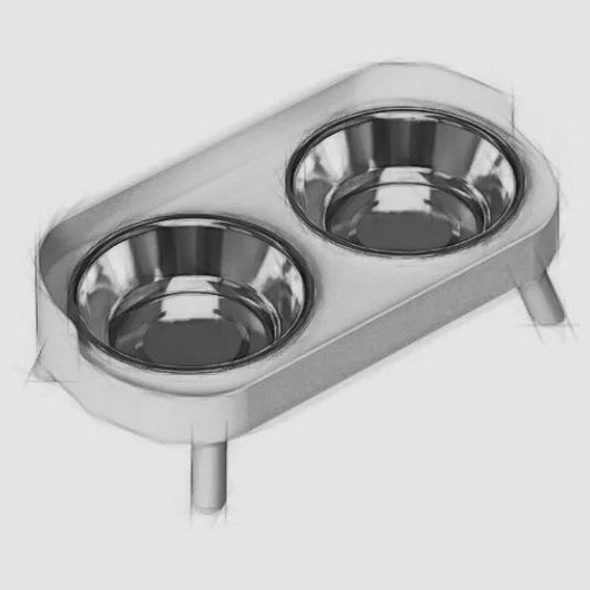 Gamelles surélevées double bol inox chien